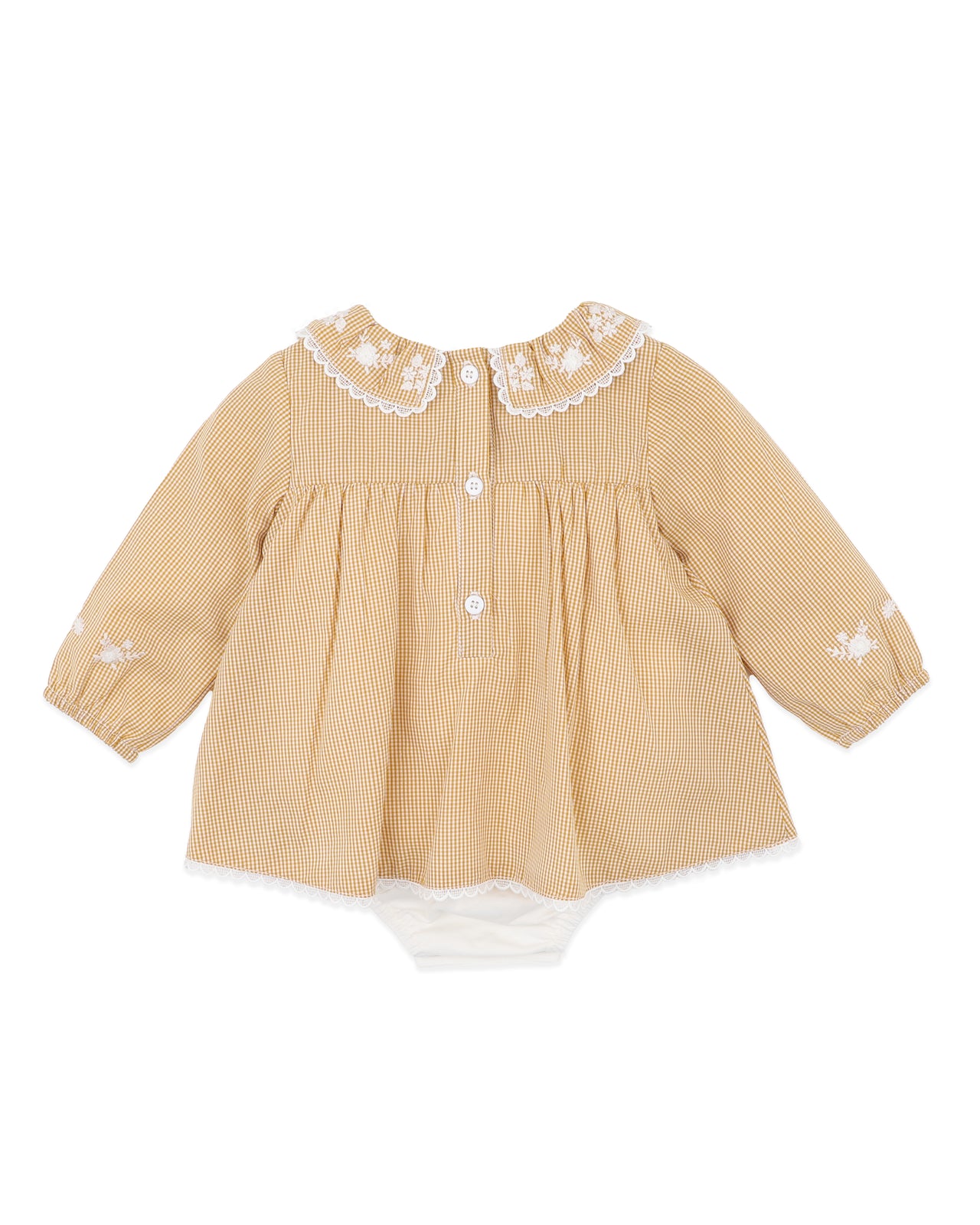 BEBE WINNIE EMB GINGHAM OVERLAY DRESS