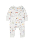 BEBE CHESTER PRINT LS ZIP ROMPER