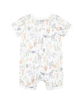 BEBE ELLIS PRINT SS ZIP ROMPER
