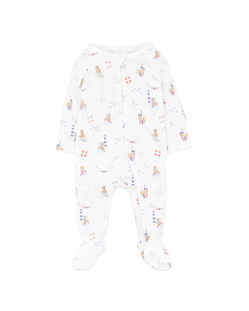 BEBE AXEL PRINT ORGANIC LONG SLEEVE ZIPSUIT