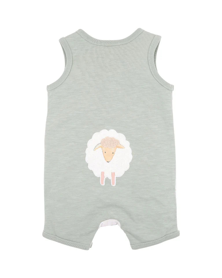 BEBE CLAYTON PRINT SHEEP ROMPER