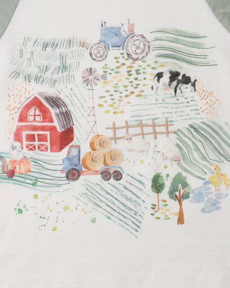 BEBE CLAYTON FARM SCENE TEE 3-4YRS