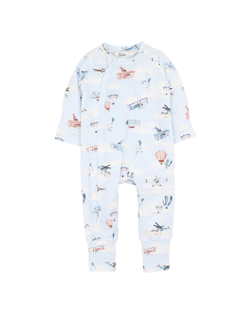 BEBE HARLAN PRINT LS ZIPSUIT
