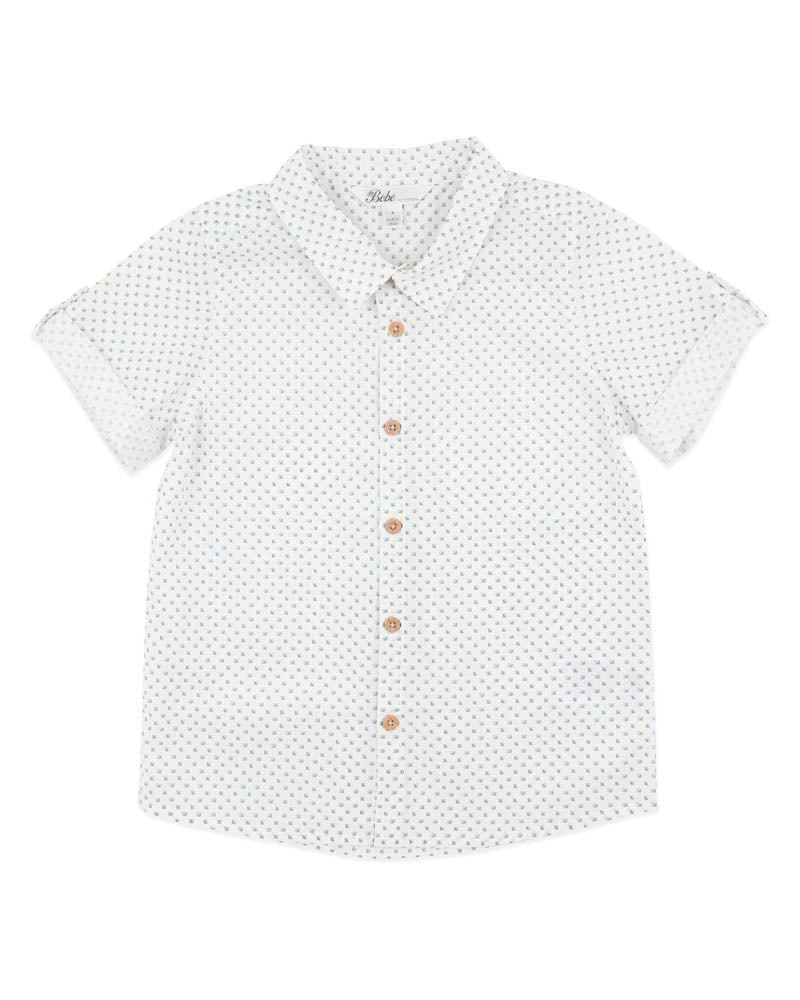BEBE ROMAN GEO PRINT SS SHIRT