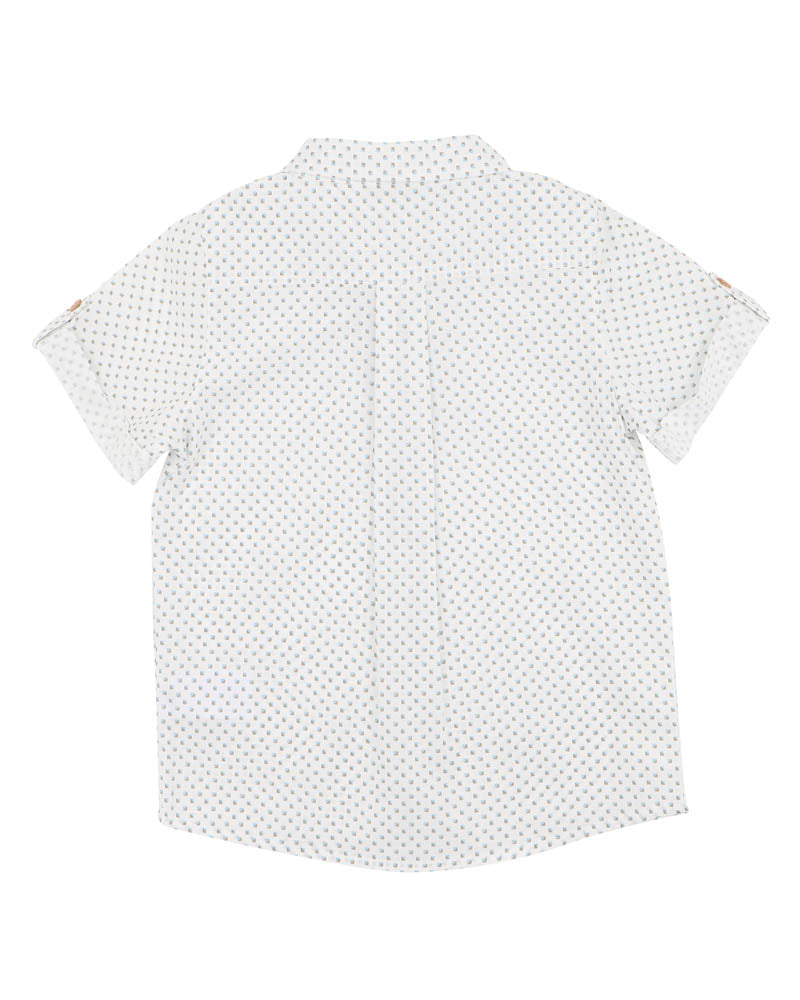BEBE ROMAN GEO PRINT SS SHIRT