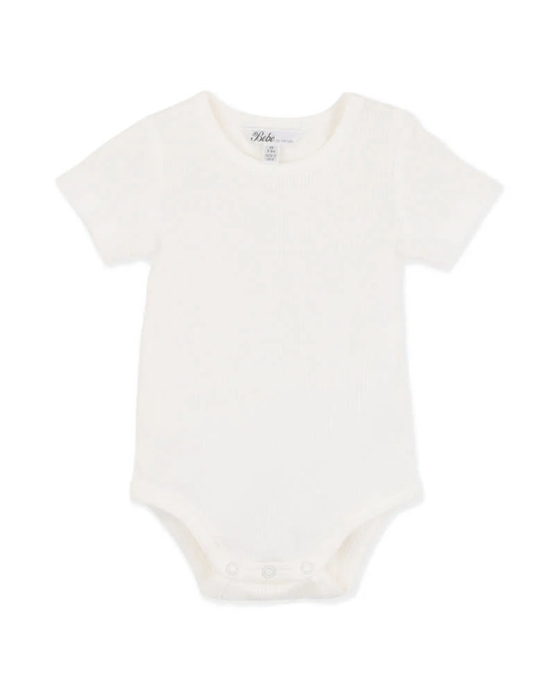 BEBE PLAIN RIB BODYSUIT CLOUD