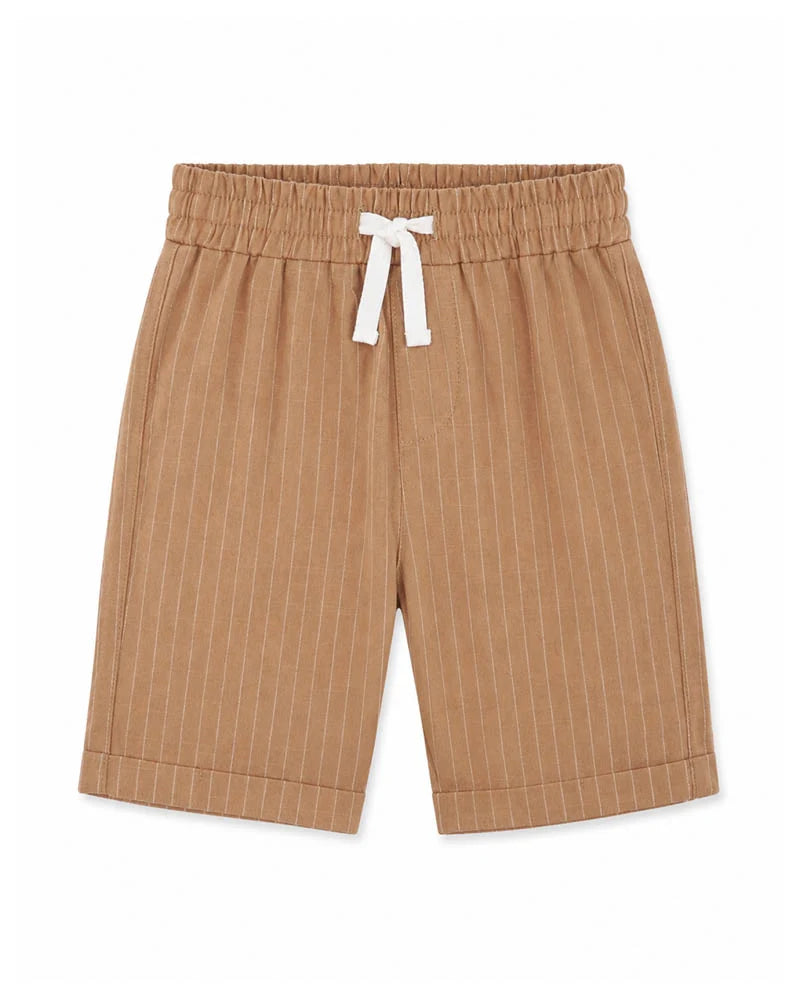 BEBE EVAN PINSTRIPE PANT CARAMEL