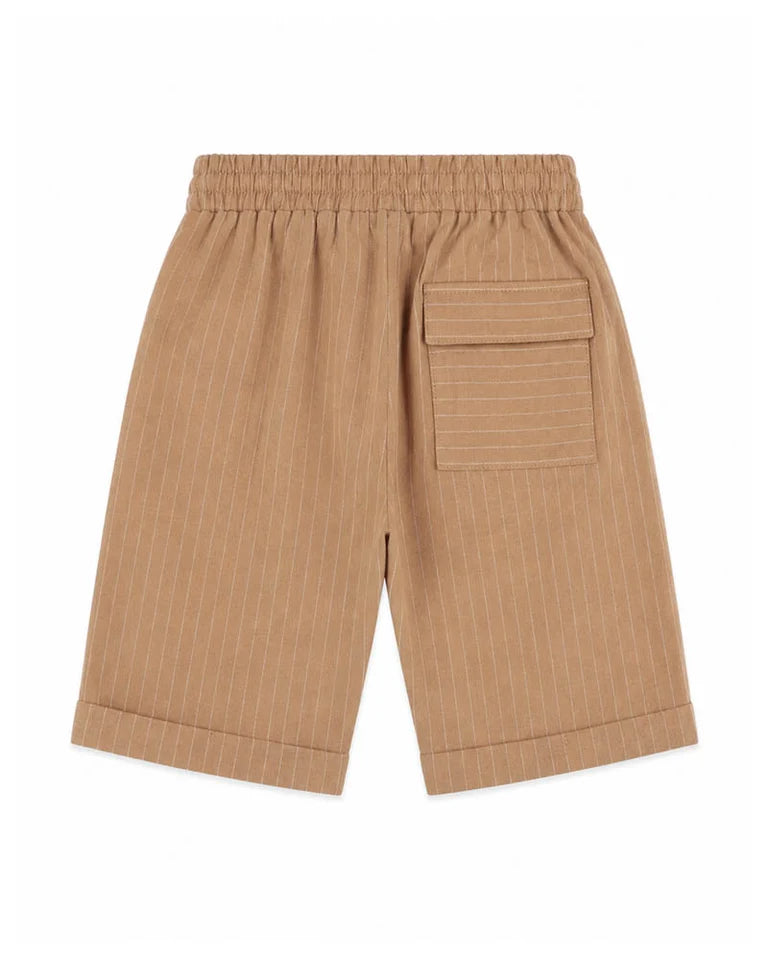 BEBE EVAN PINSTRIPE PANT CARAMEL