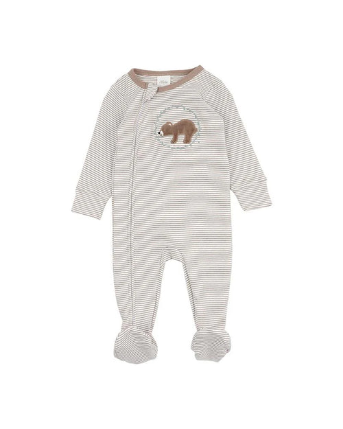 BEBE MATEO STRIPE LS ZIP ONESIE