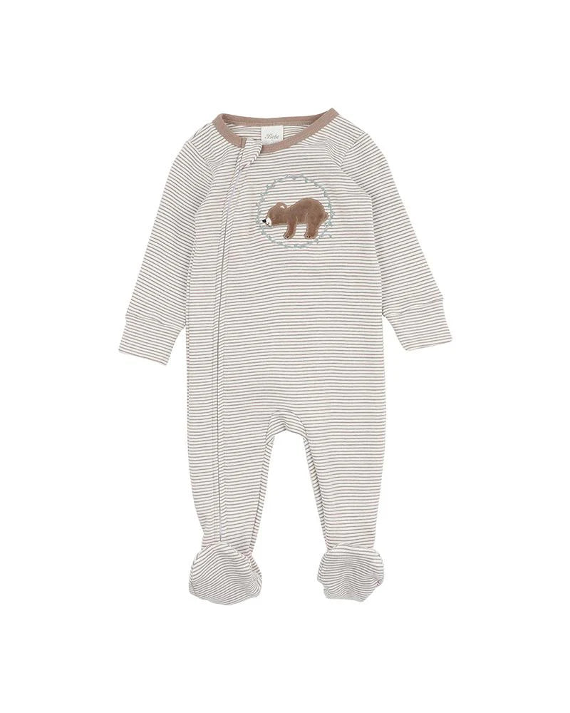 BEBE MATEO STRIPE LS ZIP ONESIE