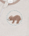 BEBE MATEO STRIPE LS ZIP ONESIE