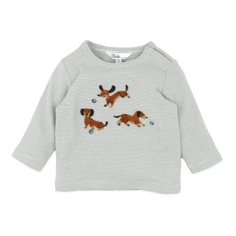 BEBE OTTO DOGS ORGANIC LS TEE