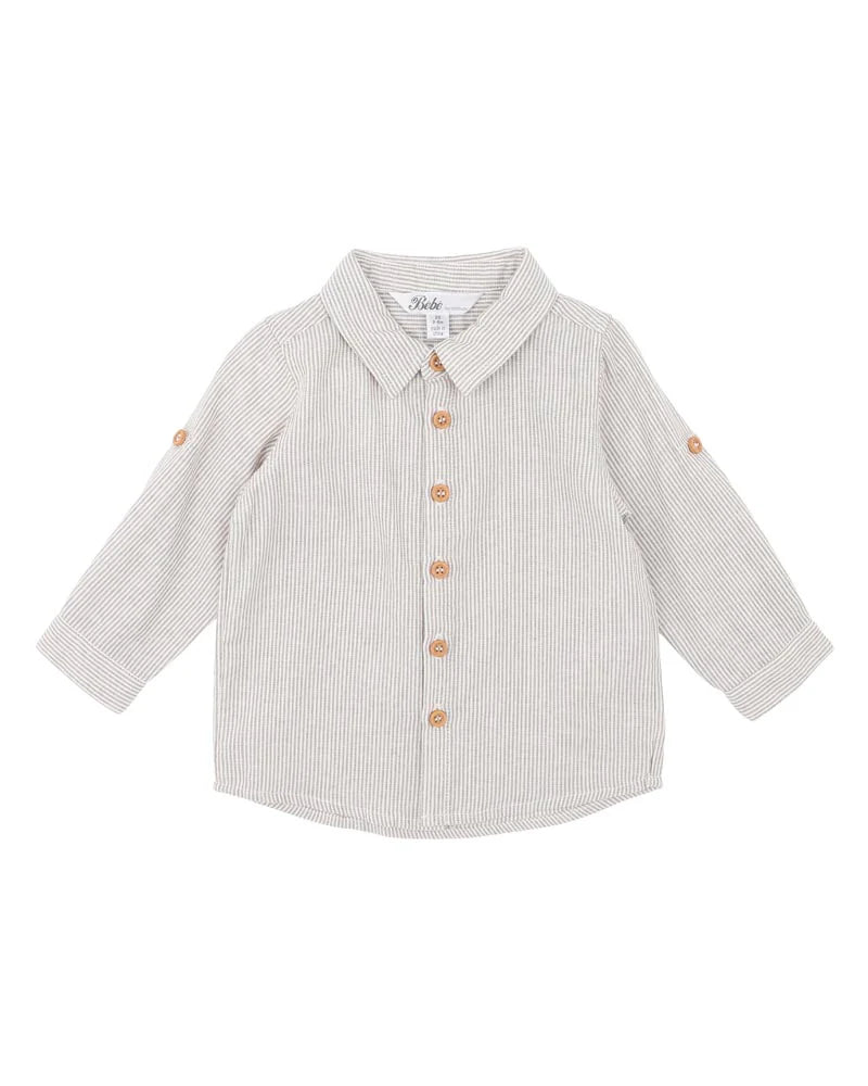 BEBE JAKE STRIPE LS SHIRT