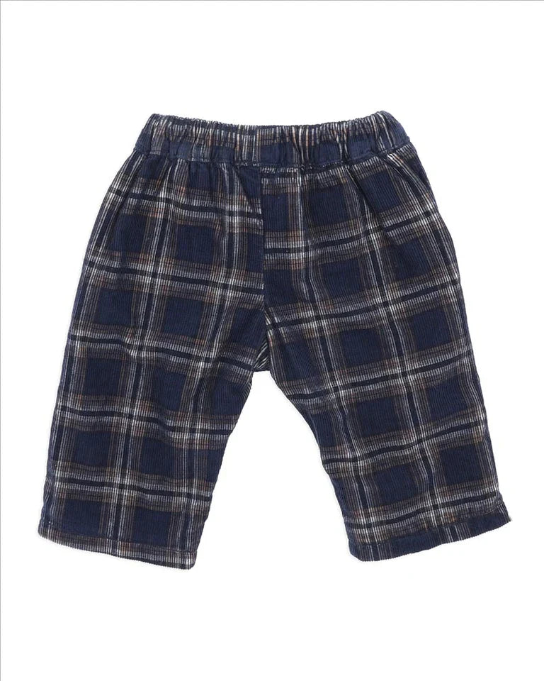 BEBE JAKE CHECK CORD PULL ON PANTS
