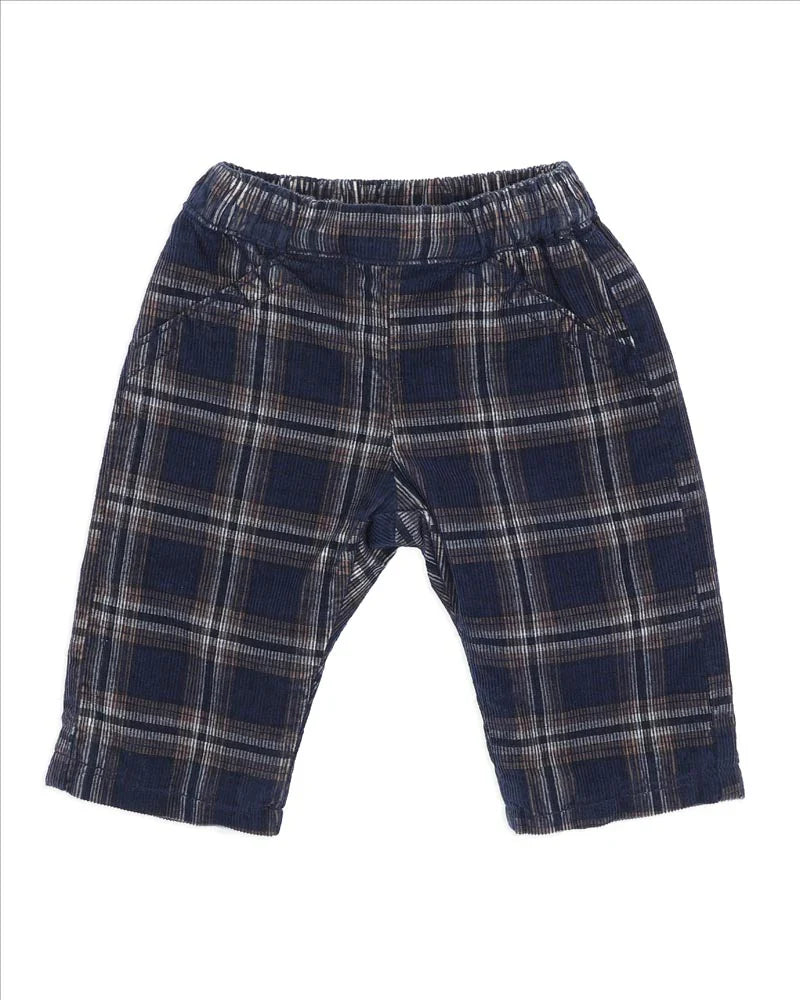 BEBE JAKE CHECK CORD PULL ON PANTS