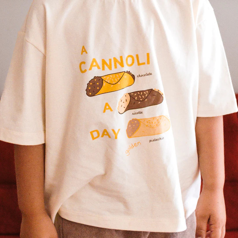 GOLDEN CHILDREN MID SLEEVE CANNOLI TEE BUTTERCREAM