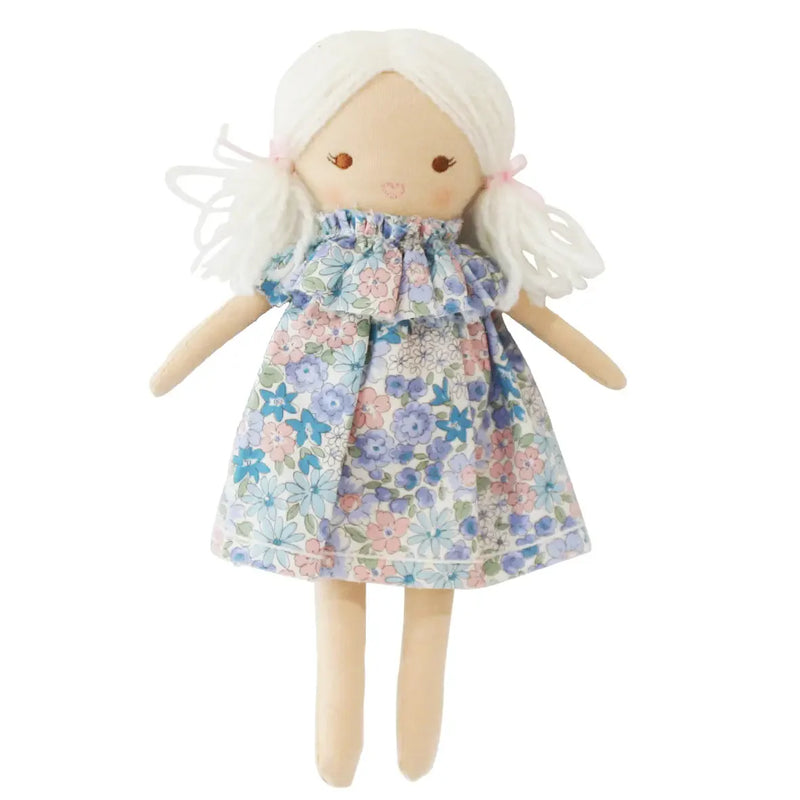 ALIMROSE MINI MATILDA ASLEEP AWAKE LIBERTY BLUE DOLL