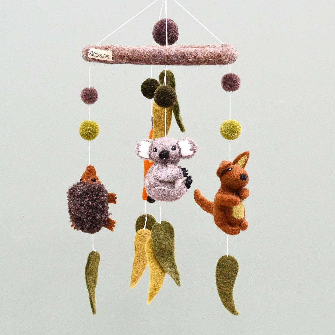 TARA TREASURES NURSERY COT MOBILE - AUSTRALIAN ANIMALS