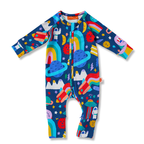 HALCYON NIGHTS ROCKET RIDE LONG SLEEVE ROMPER