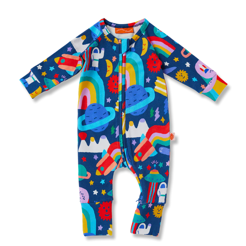 HALCYON NIGHTS ROCKET RIDE LONG SLEEVE ROMPER