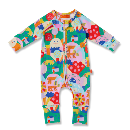 HALCYON NIGHTS RAINBOW VALLEY LONG SLEEVE ROMPER