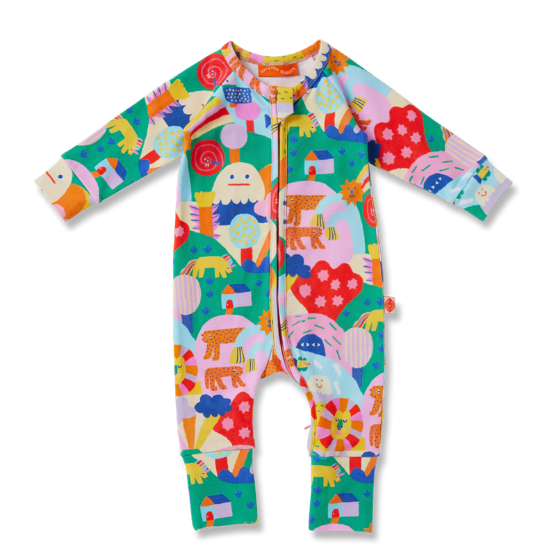 HALCYON NIGHTS RAINBOW VALLEY LONG SLEEVE ROMPER
