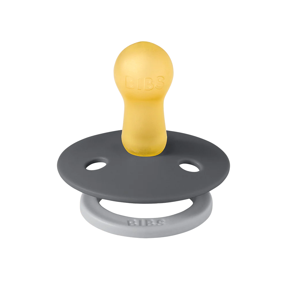 BIBS FUSION COLOUR DUMMY 2 PACK SIZE 2 (6-18MTH) CLOUD IRON MIX