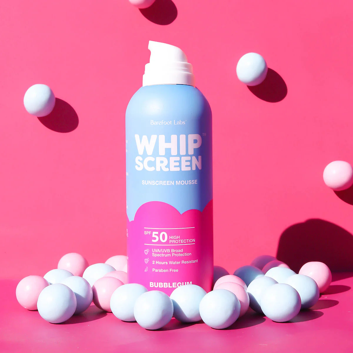 WHIPSCREEN SPF50 SUNSCREEN MOUSSE - BUBBLEGUM