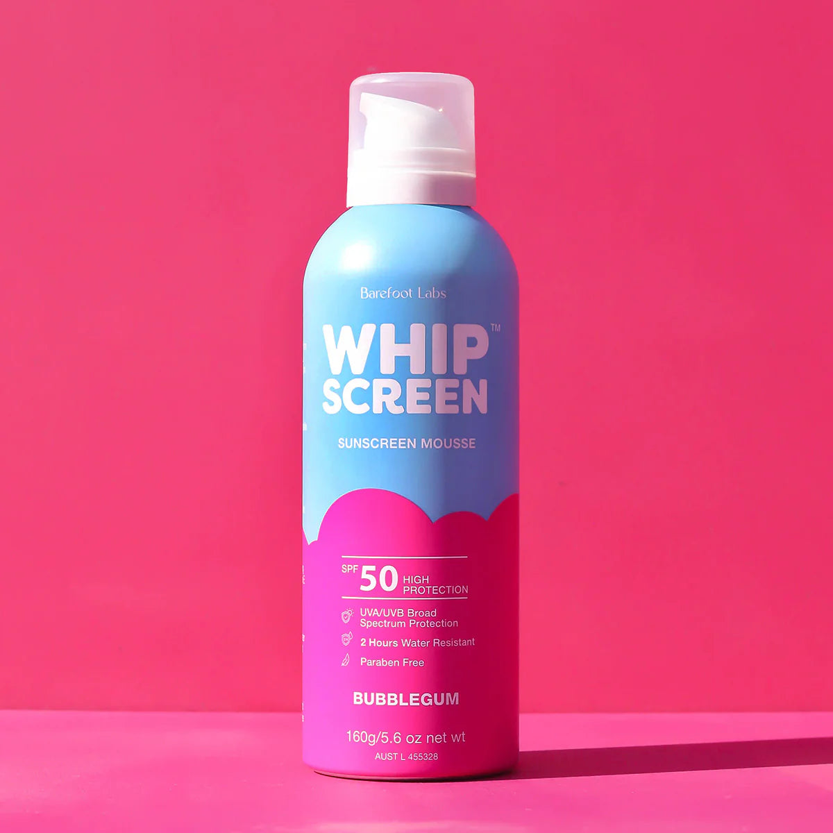 WHIPSCREEN SPF50 SUNSCREEN MOUSSE - BUBBLEGUM