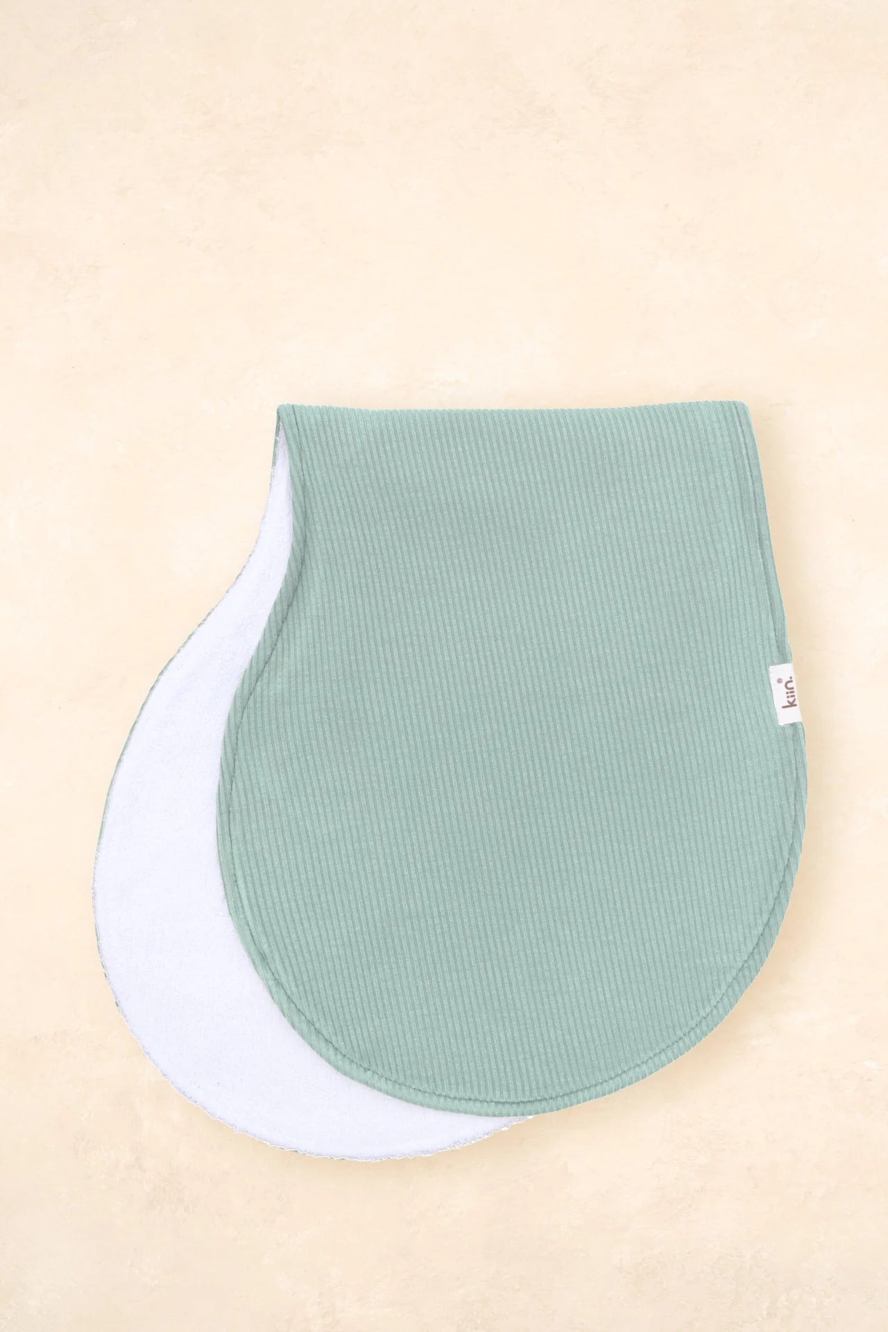 KIIN BURP CLOTH - SAGE RIBBED