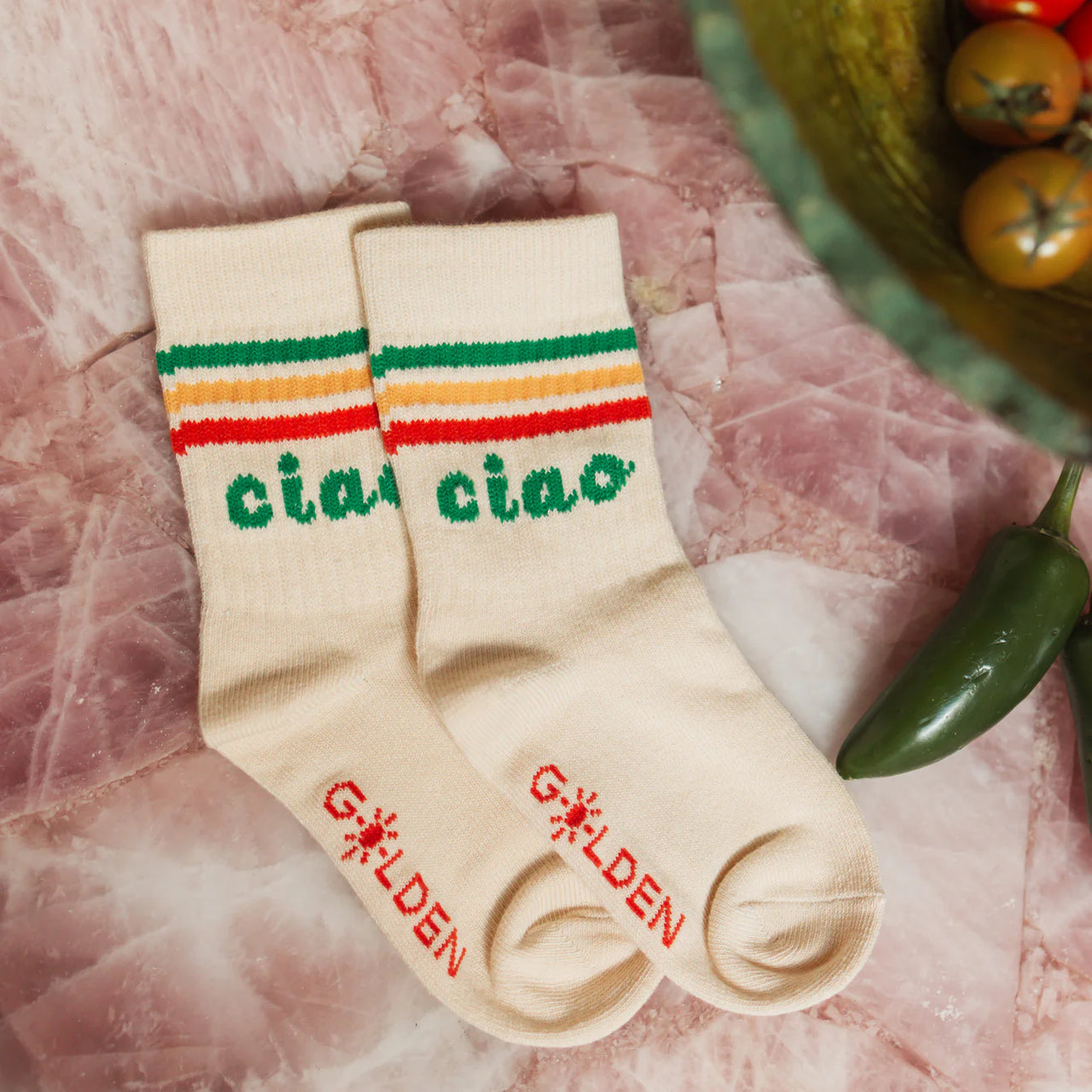 GOLDEN CHILDREN CIAO RETRO SOCKS TAN