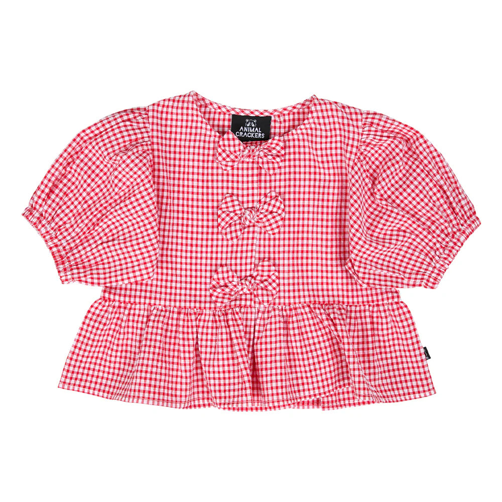 ANIMAL CRACKERS CHECKERED TOP