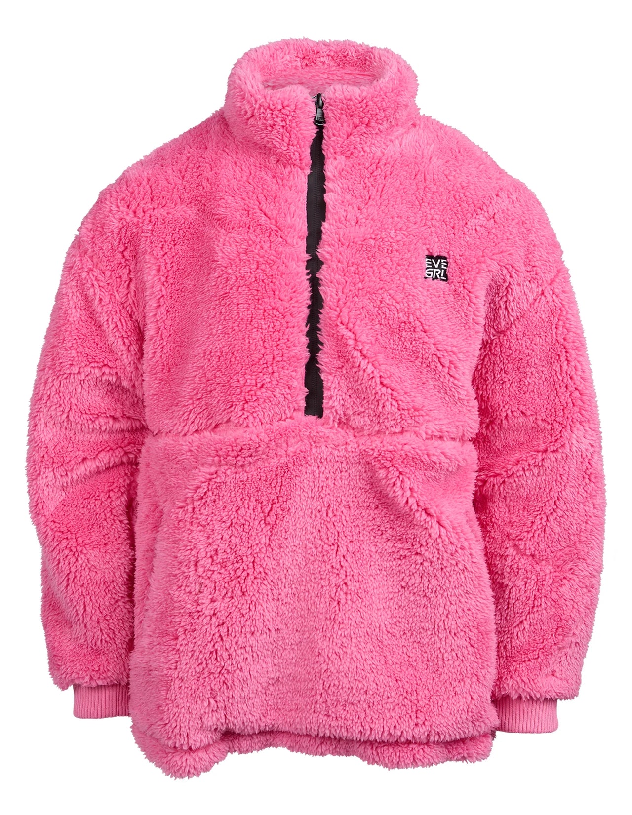 EVE GIRL COZY QUARTER ZIP TEDDY PINK
