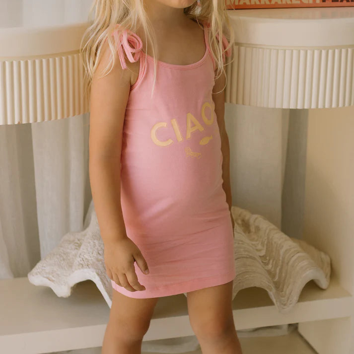 GOLDEN CHILDREN CIAO MINI DRESS PINK ICING