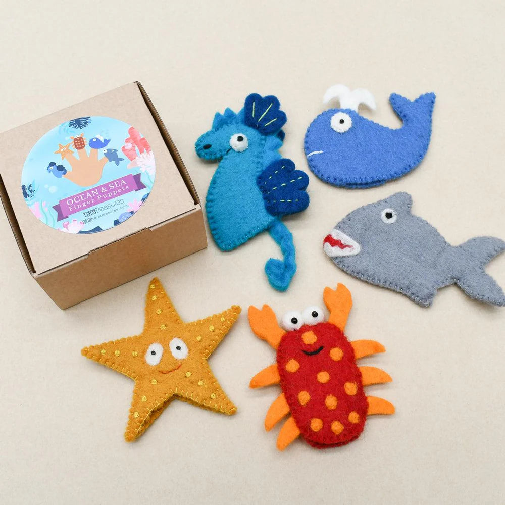 TARA TREASURES FELT OCEAN & SEA CREATURES (A) FINGER PUPPET SET