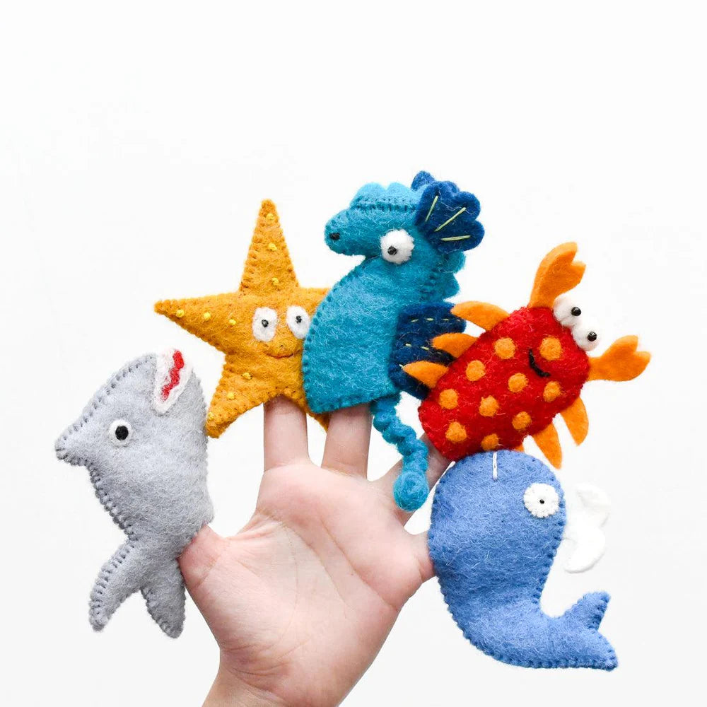 TARA TREASURES FELT OCEAN & SEA CREATURES (A) FINGER PUPPET SET