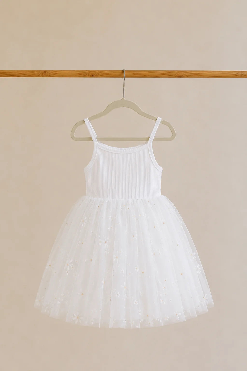 CONFETTI KIDZ RIBBED TULLE DRESS GOLDEN DAISIES