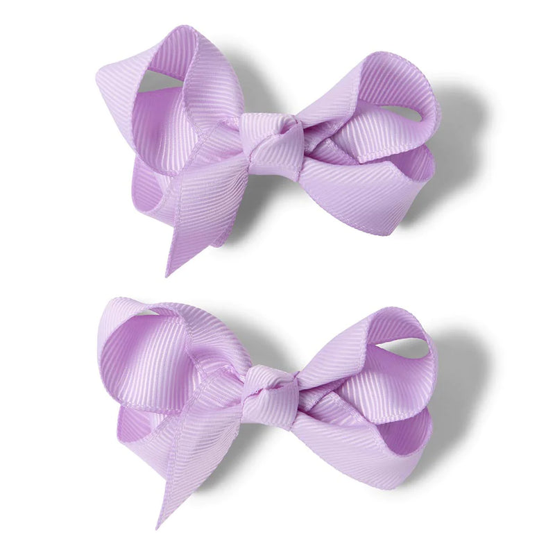 SOFT VIOLET CLIP BOW SMALL PAIR