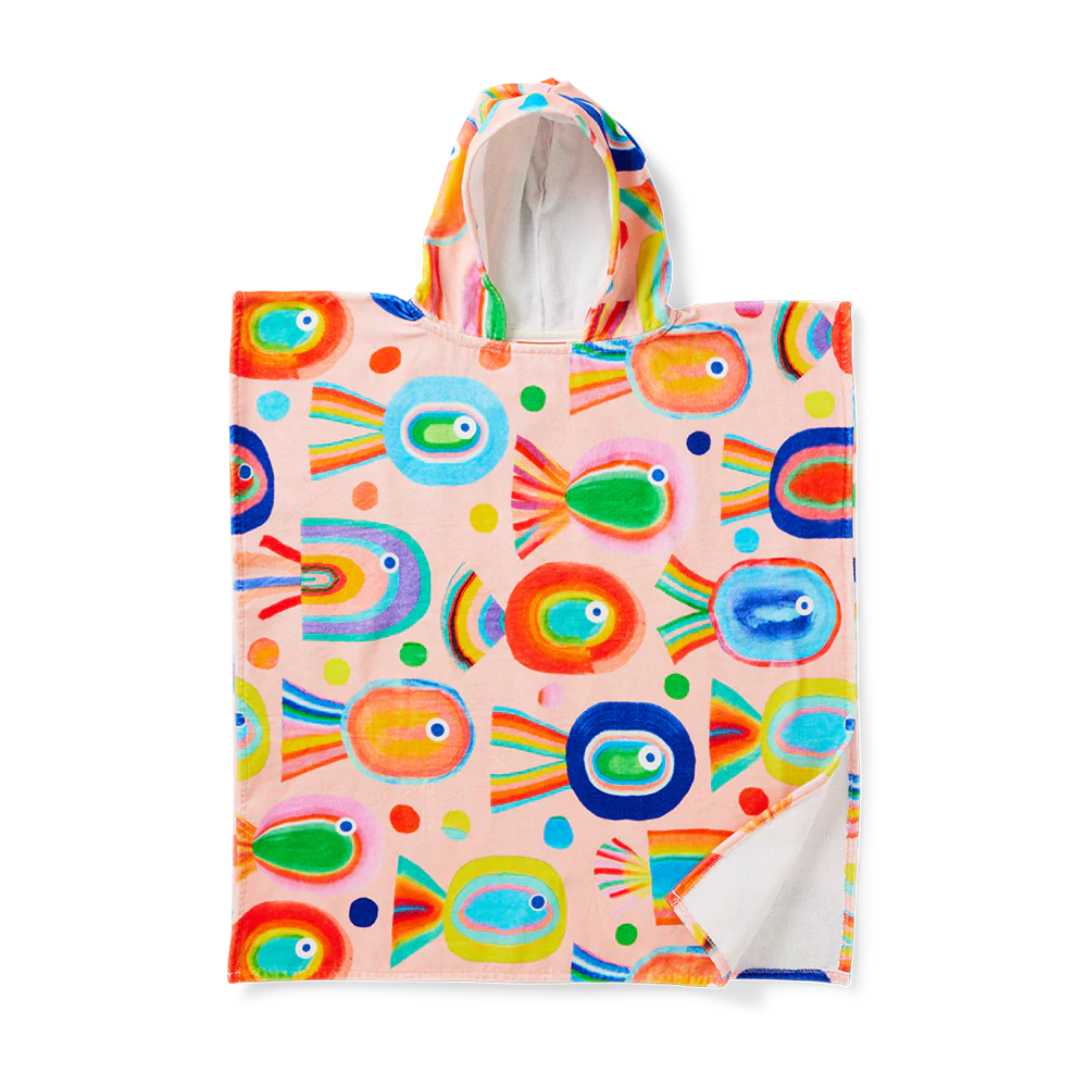 HALCYON NIGHTS KIDS HOODED TOWEL FANCY FINS