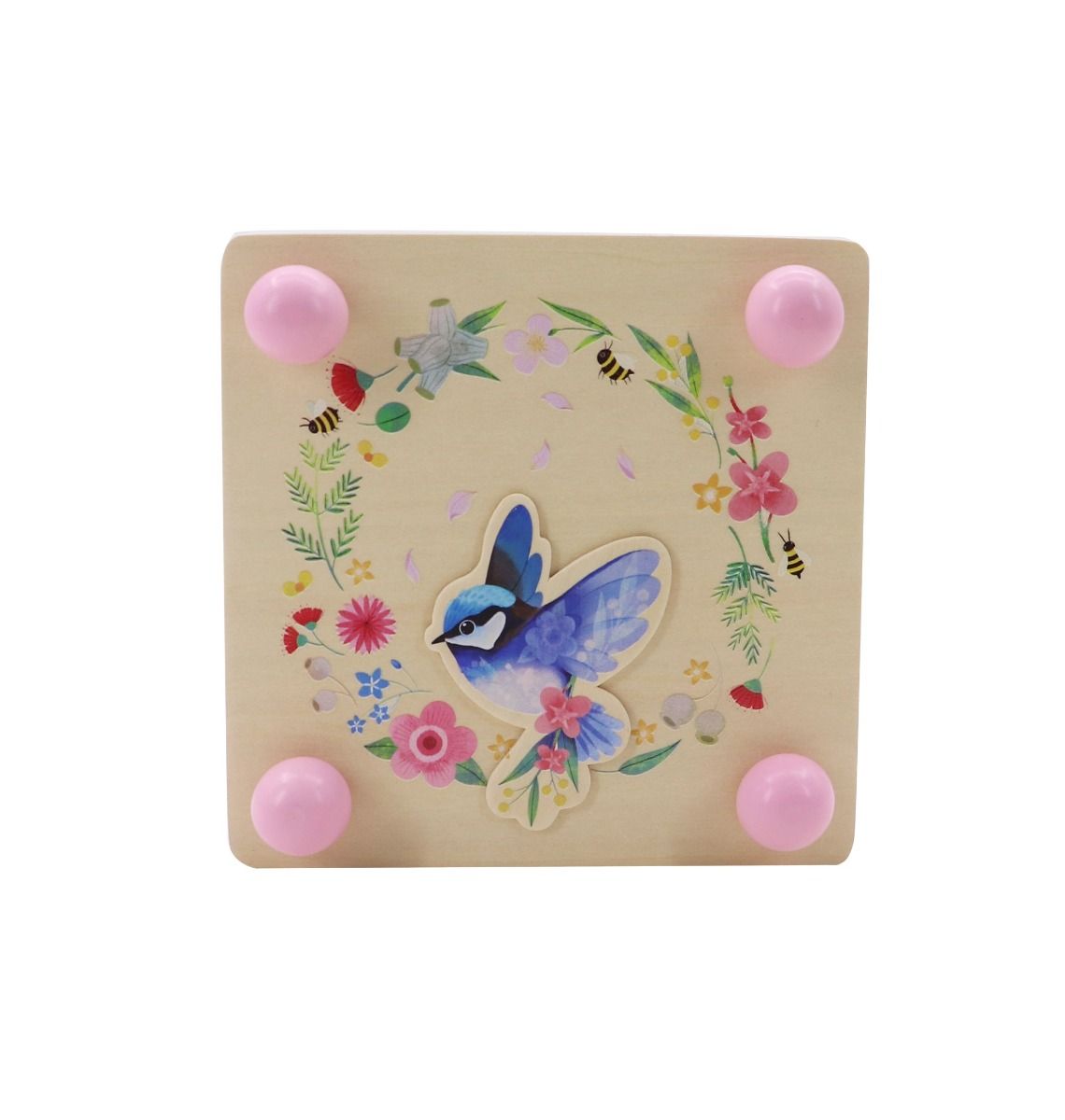 WOODEN BLUE WREN FLOWER PRESS - AUSSIE PLANTS