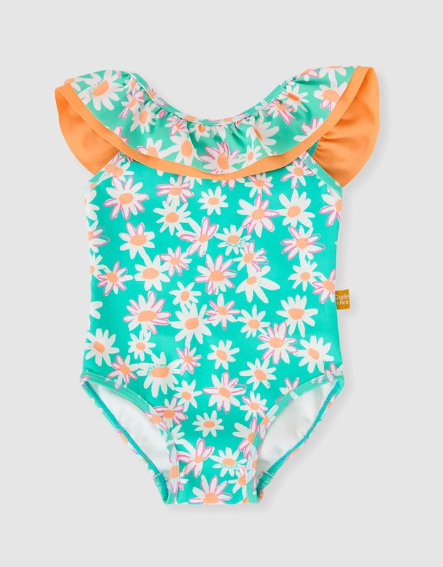 GOLDIE & ACE DAISY PATCH FRILL NECK SWIMSUIT