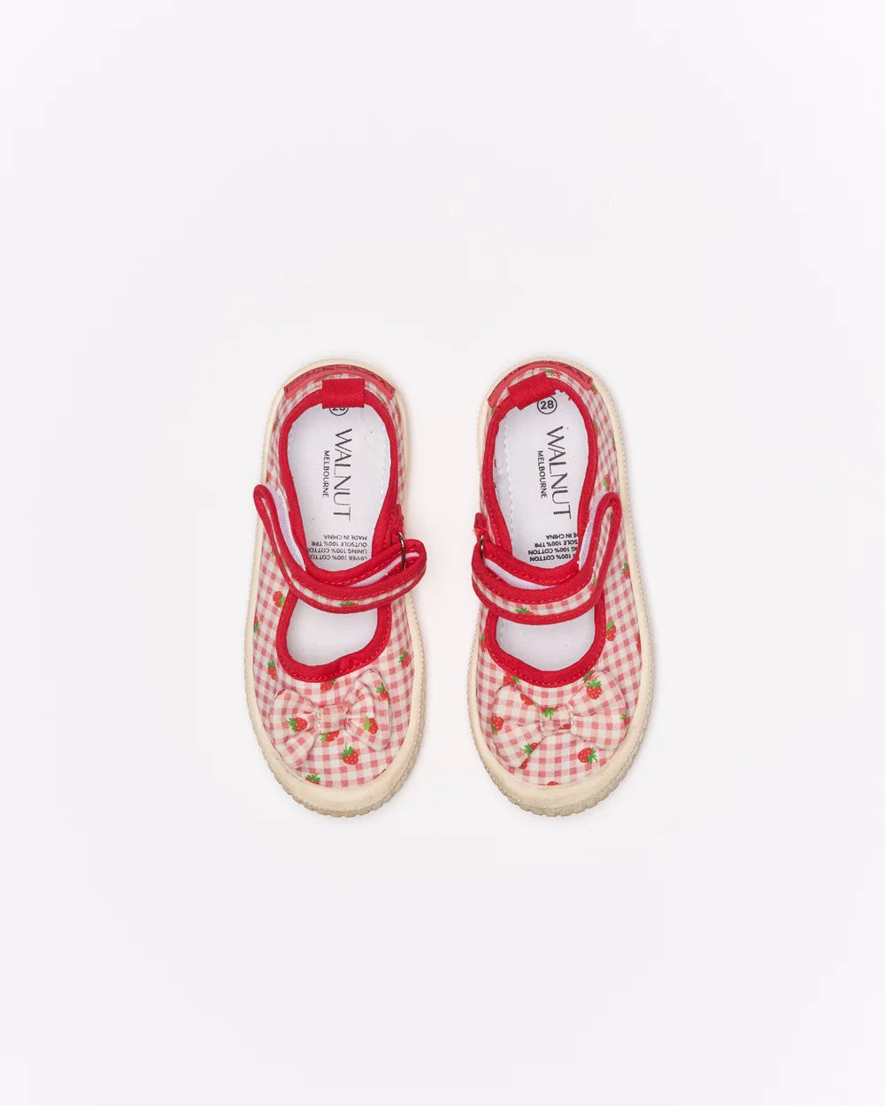 WALNUT MARY JANE BOW CANVAS STRAWBERRY FIELDS