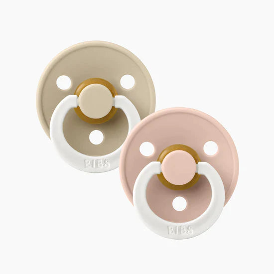 BIBS NIGHT GLOW DUMMY 2 PACK SIZE 3 (18MTHS +) BLUSH/VANILLA