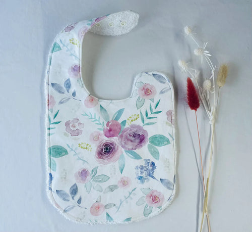 LITTLE WARRIOR & CO ORGANIC COTTON BANDANA BIB- LILY ROSE