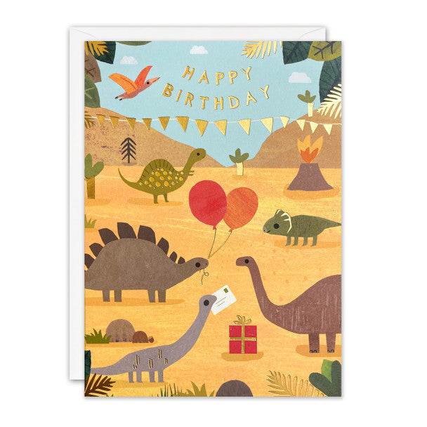 JAMES ELLIS HAPPY BIRTHDAY CARD DINOSAURS