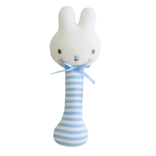 ALIMROSE BABY BUNNY STICK RATTLE BLUE