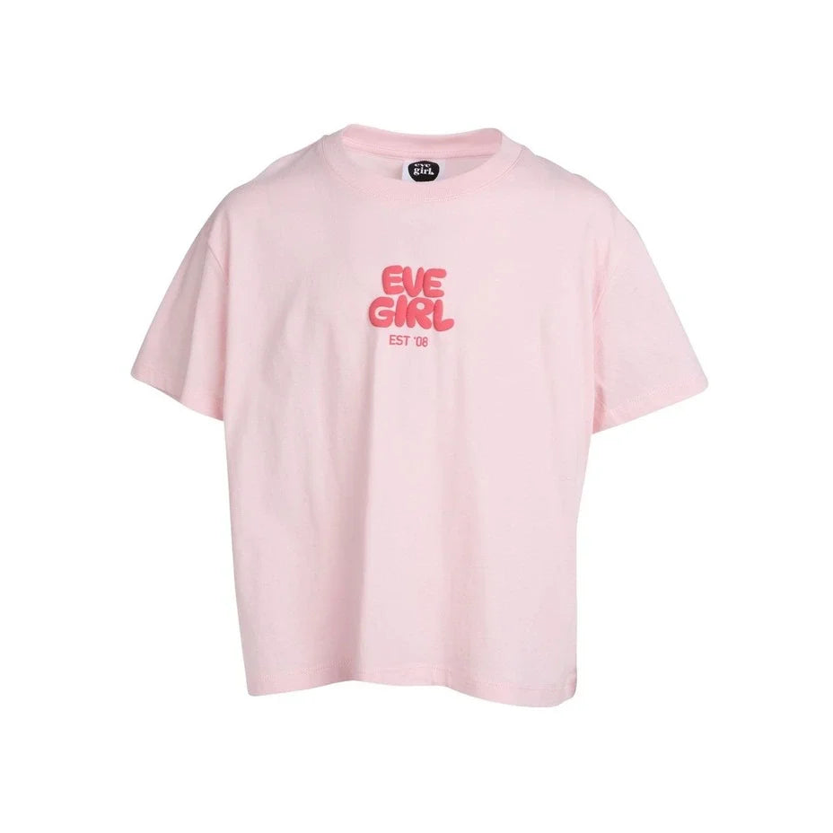 EVE GIRL SPORTS CLUB TEE PALE PINK 3-7YRS