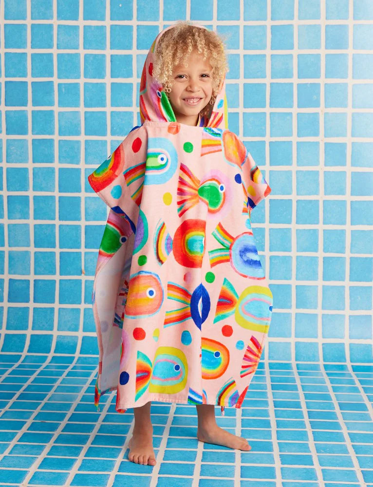 HALCYON NIGHTS KIDS HOODED TOWEL FANCY FINS