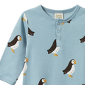 NATURE BABY HENLEY PYJAMA SUIT PUFFIN PRINT