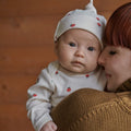 NATURE BABY COTTON KNOTTED BEANIE RASPBERRY PRINT